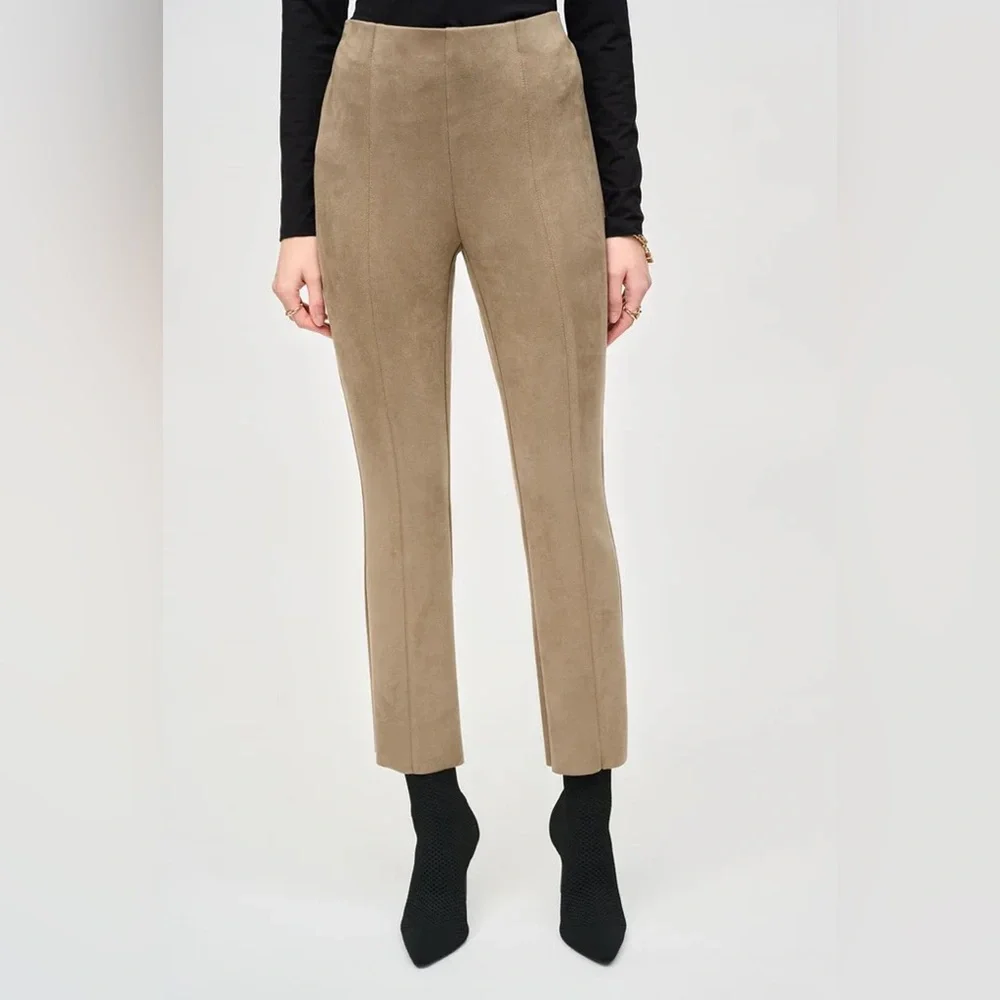 Joseph Ribkoff Hi Rise Scuba Crepe Java Brown Flare Trouser Pants NWT‎ Size 10